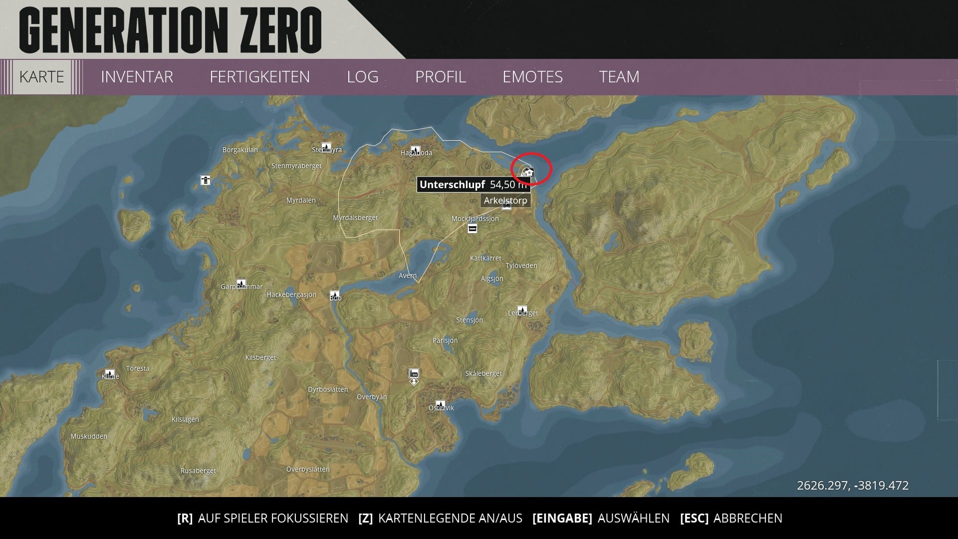 generation zero hagaboda location map